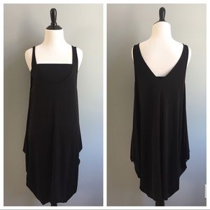 DKNY Black balloon drape dress with bandeau